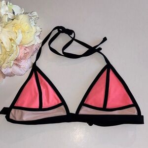Color block Neon Bikini String Bikini Bra M Xhilaration Pink and Black Bikini
